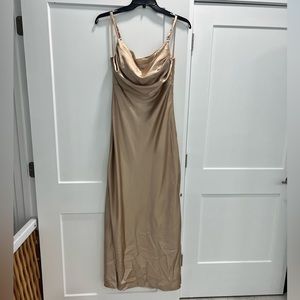Revelry Skye Satin Gold Champagne - 703 Dress